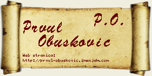 Prvul Obušković vizit kartica